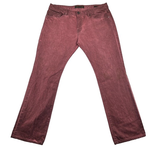 Cult Of Individuality Jeans Men 38x34 Red Rebel Straight Button Fly Stretch Pant - Picture 1 of 15